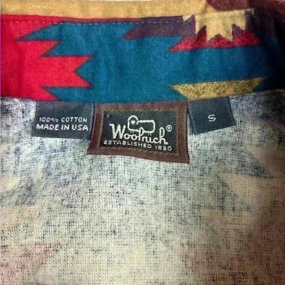 Woolrich Vintage Women’s Aztec Southwestern Flannel Long Sleeve Shirt Size Small - Picture 5 of 5
